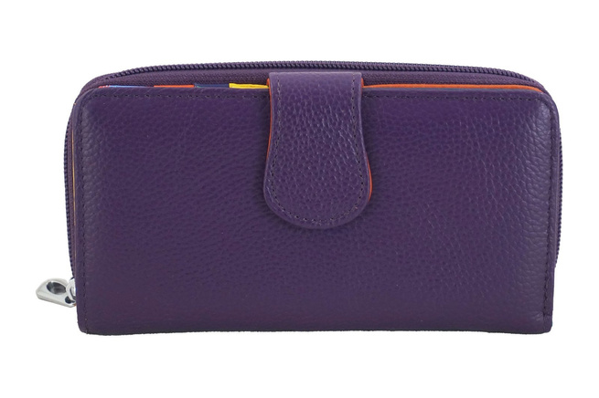 Dámská barevná kožená peněženka - fialová