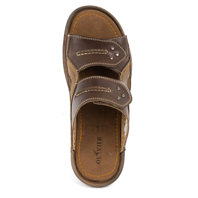 Pánské kožené žabky 335GT brown