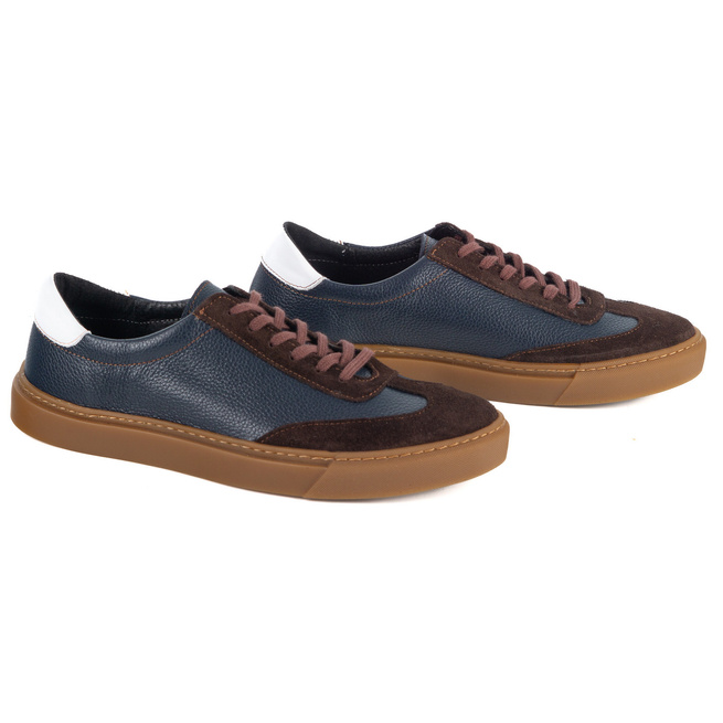 Buty męskie Olivier 702KNT granatowe klasyczne półbuty miejskie