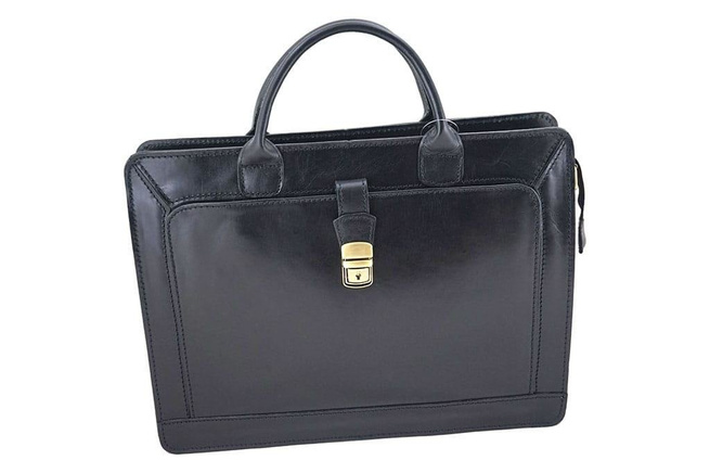 Pánská kožená aktovka model 385 - tmavě hnědá