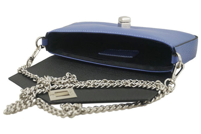 Malá kožená společenská kabelka - Pistácie