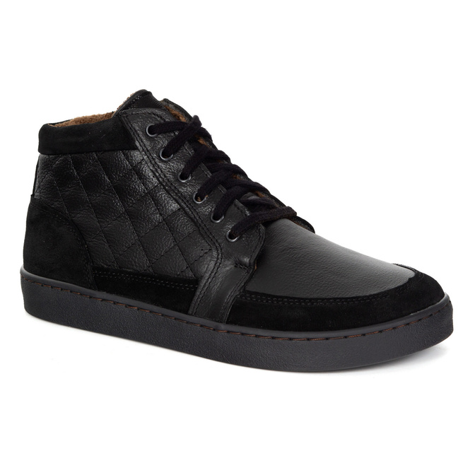 Buty damskie zimowe barefoot skórzane Z-B05 czarne