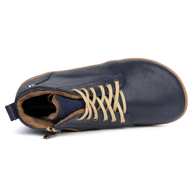 Dámské zimní boty barefoot kožené Z-B04 vzor modrá