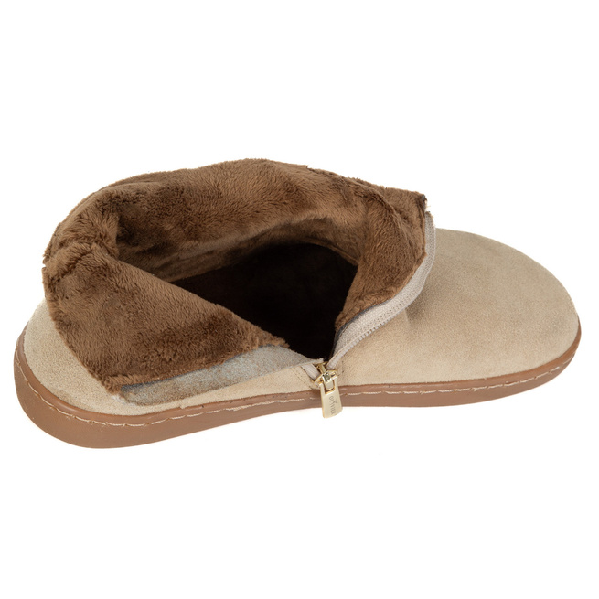 Dámské barefoot zimní kožené boty zateplené kožešinou Olivier 202MP beige