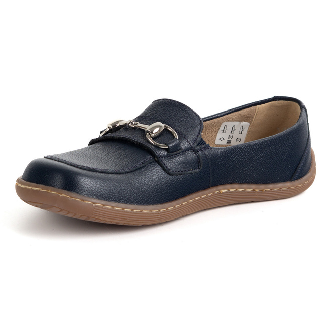 Barefoot damskie mokasyny skórzane minimalistyczne 1288AR ciemny granatowe