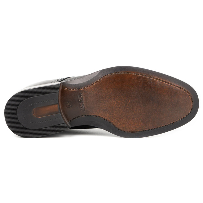 Buty męskie skórzane podwyższające + 6 cm wizytowe MP45KB czarne