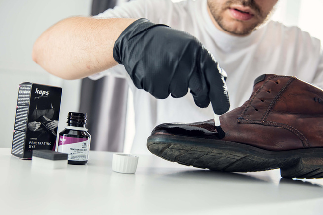 Penetrační barva na boty z přírodní hladké, lícové a umělé kůže Penetrační barva na kůži 50ml tmavě modrá