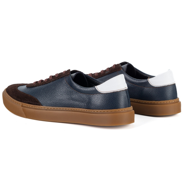 Pánské kožené mokasíny 297 navy blue