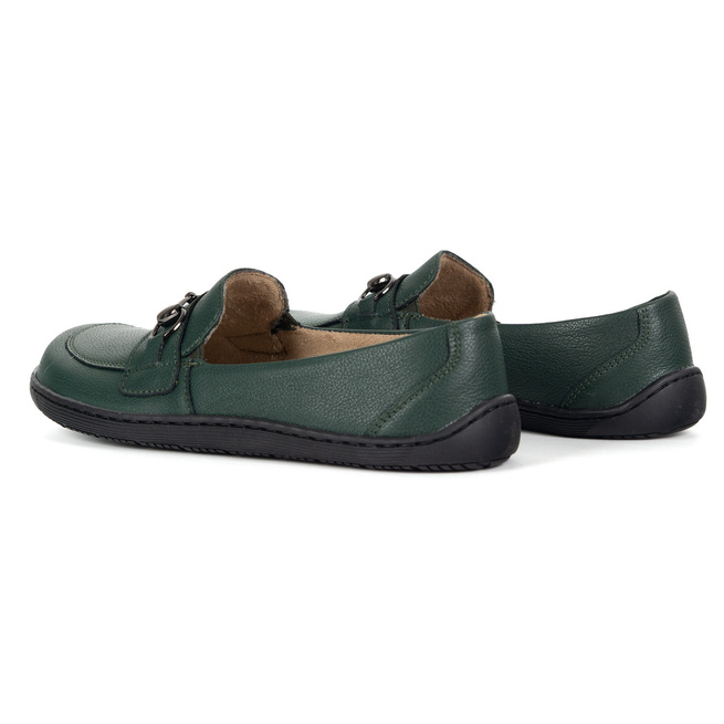 Dámské minimalistické kožené mokasíny Barefoot 1288AR green