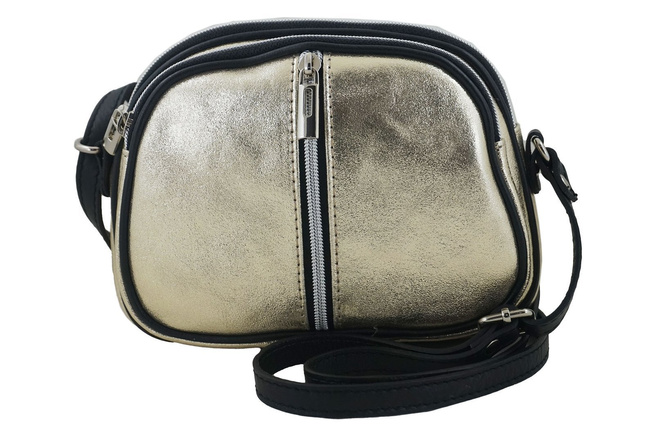 Mała torebka trzykomorowa - Złota