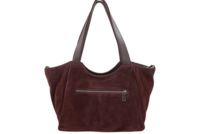 Torebka damska zamszowa typu worek - Bordowa