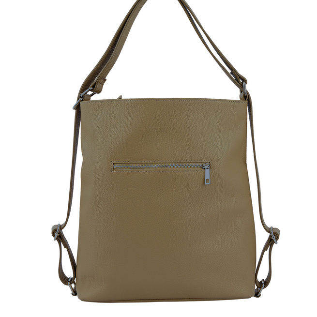 Torebka plecak z zamszem - Beżowa