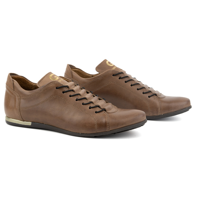 Buty sportowe męskie skórzane 2123 brązowe