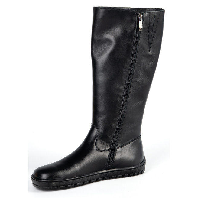 Buty damskie barefoot skórzane kozaki Olivier Hazel czarne licowe