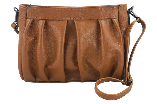 Dámská módní mačkaná kabelka - černá