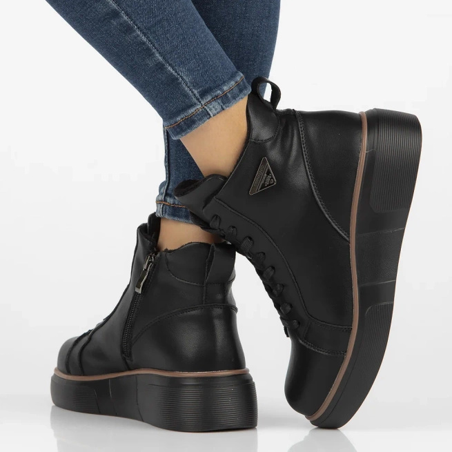 Filippo kožené boty na platformě DBT6452/25 BK Black