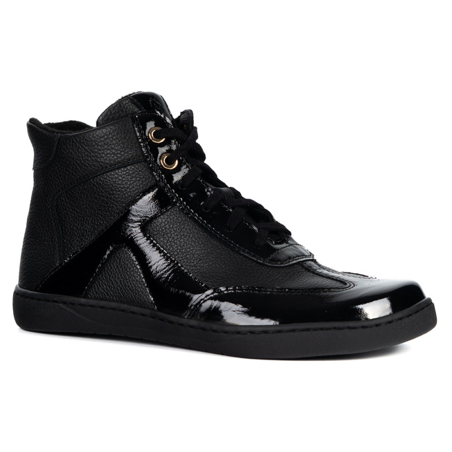 Zimowe buty barefoot Olivier Reese – minimalistyczne skórzane botki dla kobiet czarne 