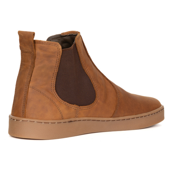 Buty męskie sztyblety barefoot skórzane Olivier 100KZ jasnobrązowe