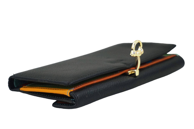 Velká peněženka se zlatým zapínáním - černá