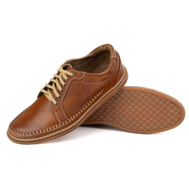 Buty Męskie Skórzane Casual Model 313GT camel