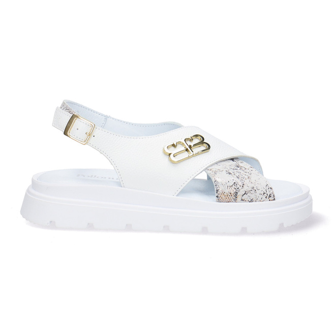 Pollonus dámské kožené sandály 5-1757-002 White Verona + Boa White