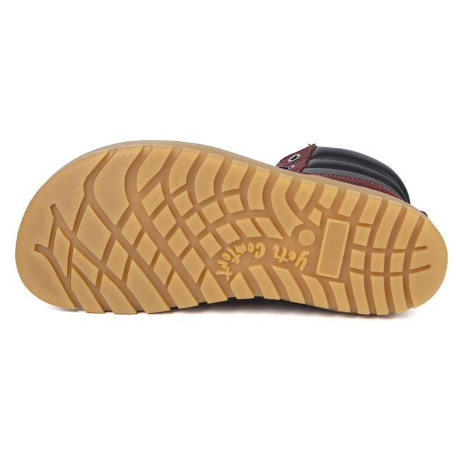 Botki damskie BAREFOOT skórzane Ember bordowe nubuk