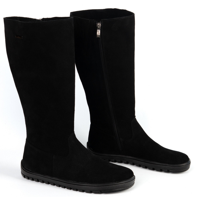 Dámské barefoot kožené boty Olivier Hazel black velur