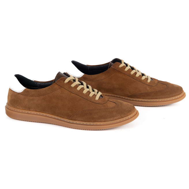 Buty męskie Olivier 702KNT brązowe zamszowe klasyczne półbuty miejskie