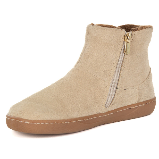 Dámské barefoot zimní kožené boty zateplené kožešinou Olivier 202MP beige