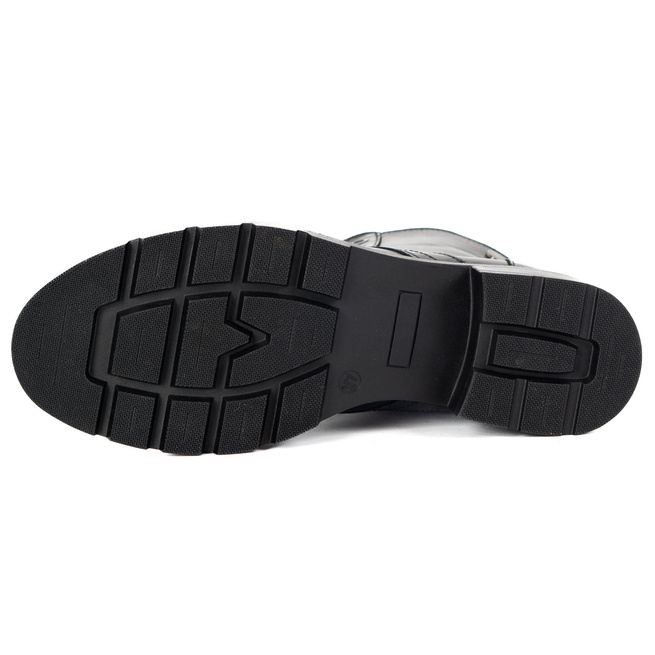 Botki damskie skórzane 1791POL czarne licowe