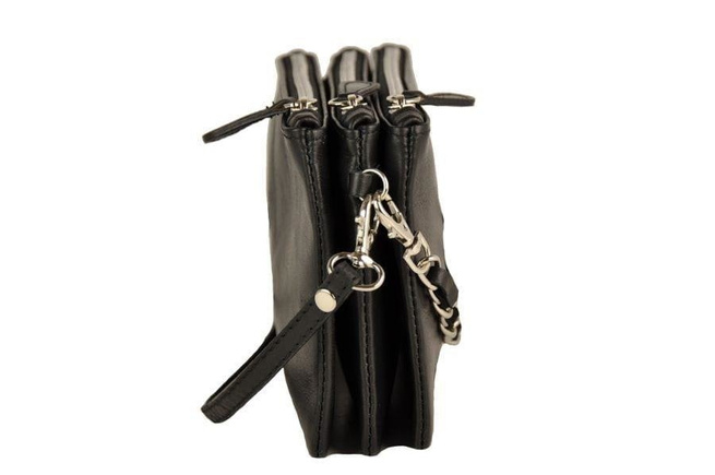 Modna włoska listonoszka skórzana - Granatowa