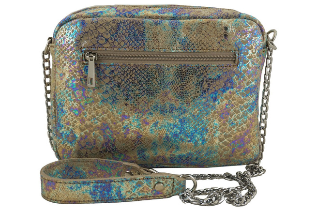 Holografická kožená kabelka - červená