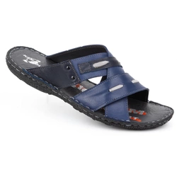 Klapki męskie skórzane 201/N granatowe