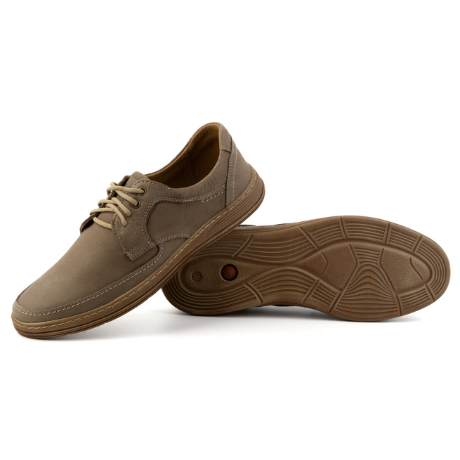 Buty męskie skórzane sznurowane 7150DT brązowe