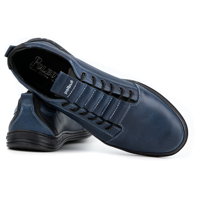 Pánská kožená obuv 2121p navy blue