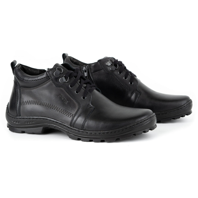 Pánské zimní kožené boty JOKER 592 black
