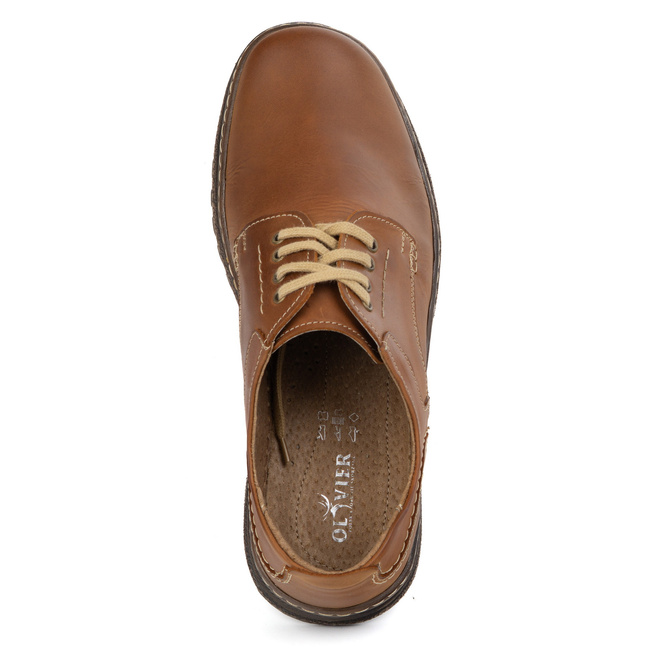 Buty męskie skórzane casual 221GT camel brązowe