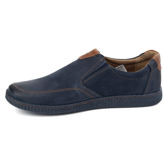 Ležérní pánská kožená obuv 854/2 navy blue