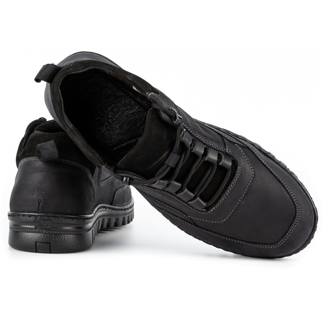 Pánská kožená obuv pro volný čas 0228W černá