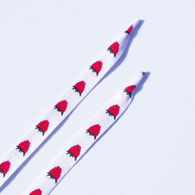 Ploché tkaničky s malinovým potiskem, Amusing Laces