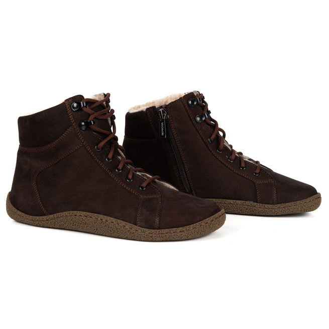 Dámské barefoot boty zateplené merino vlnou 0769W brown nubuk