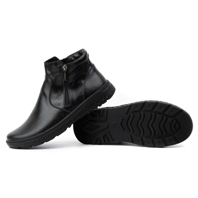 Pánské zimní kožené boty široké 925K Black