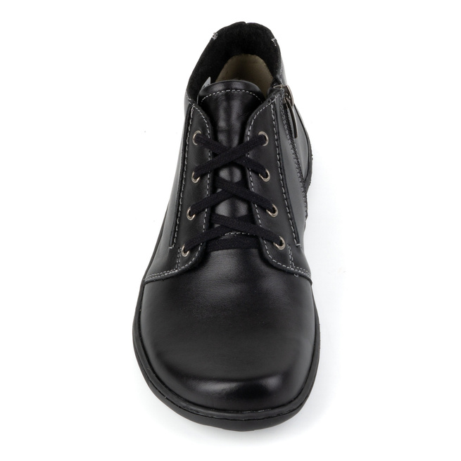 BAREFOOT dámská kožená lehce zateplená kotníková obuv se zipem 787 černá