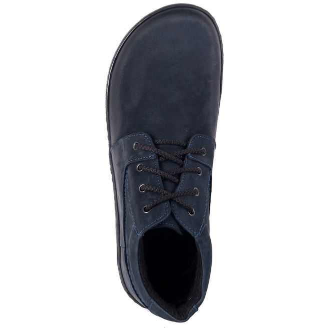 Pánské barefoot zateplené kožené boty Olivier 116KZ navy blue