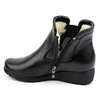 Botki damskie skórzane ocieplane z zamkiem 021BB czarne