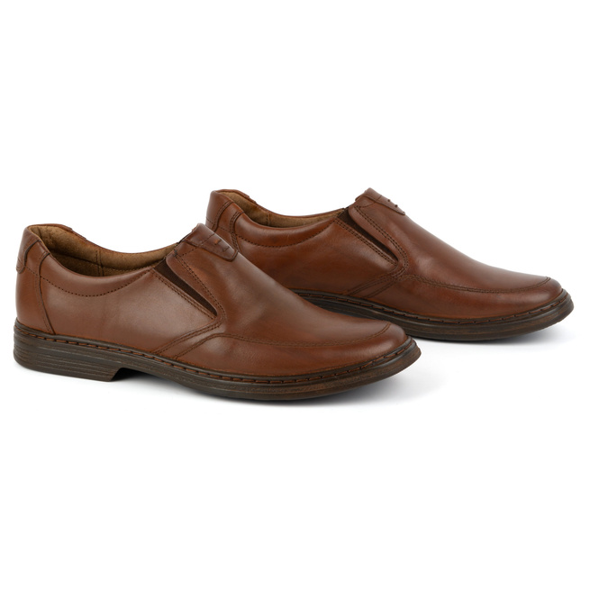 Pánská kožená nazouvací obuv 854K hnědá