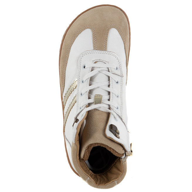 BAREFOOT dámské zimní zateplené kožené boty 201MP white