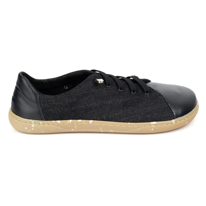 Dámská minimalistická kožená obuv barefoot 0771W black denim