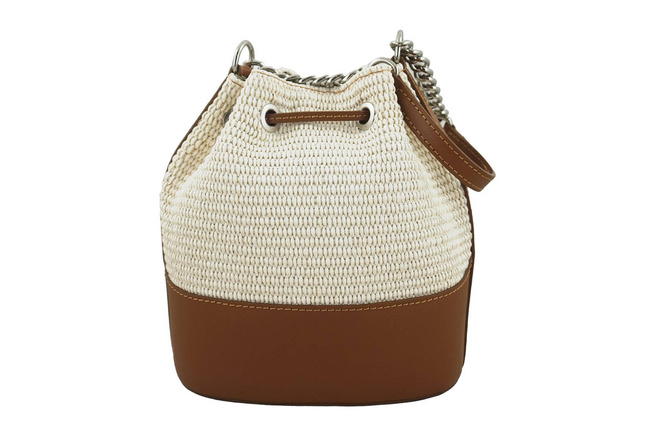 Torebka damska z rafii - Beżowa jasna