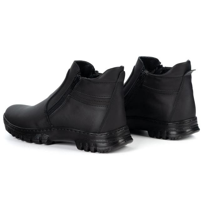 POLBUT pánské zimní kožené boty na zip 2128S kabir